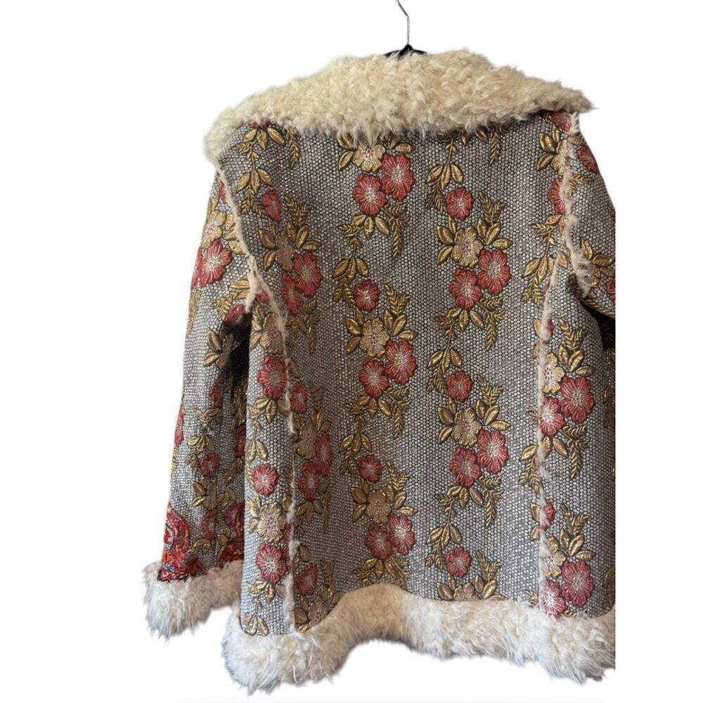Johnny Was Biya Quarda Floral Faux Shearling Hooded Jacket Size M - Picture 7 of 16